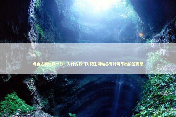 点击之前先停一秒：为什么我们对陌生网站总有种说不出的警惕感